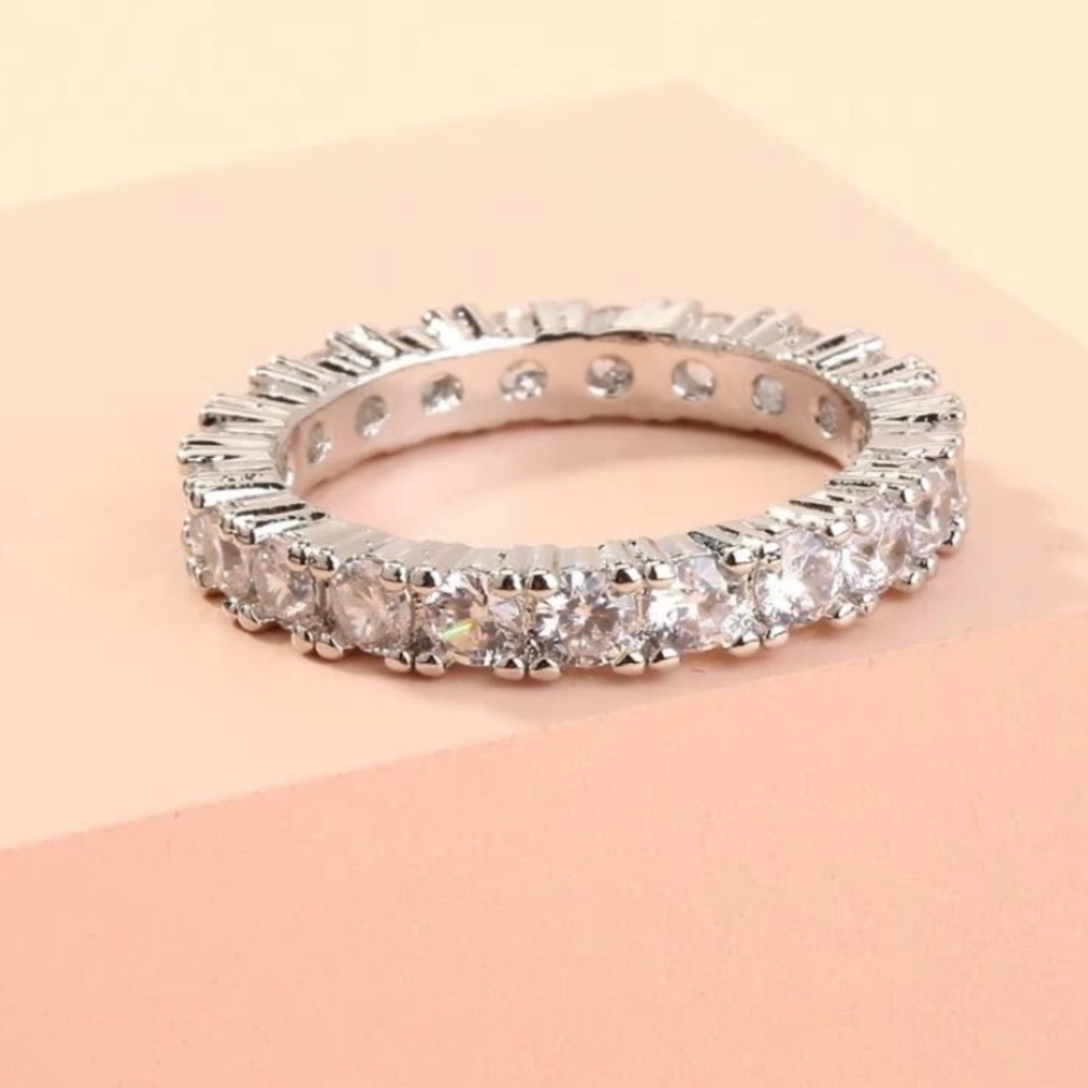 Size 8 Rhinestone Eternity Band - Picture 2 of 7